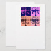 Papeterie Hanoukka Menorah (Devant / Derrière)