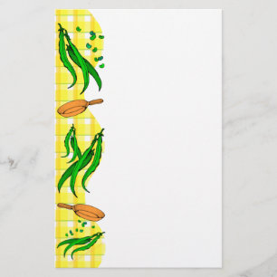 Papeterie Haricots verts Poêle Pan Retro Papier de cuisine