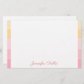 Papeterie Harmonie nommée de couleur de jaune de rose des (Devant / Derrière)