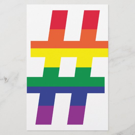 Papeterie hashtag, drapeau arc en ciel (Devant)