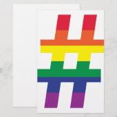 Papeterie hashtag, drapeau arc en ciel (Devant / Derrière)
