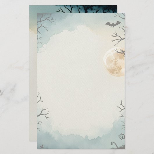 Papeterie Haunness Stillness Imprimable Halloween (Devant / Derrière)