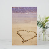 Papeterie Heart Sand Beach Ocean Romantique Valentine - Cust (Debout devant)