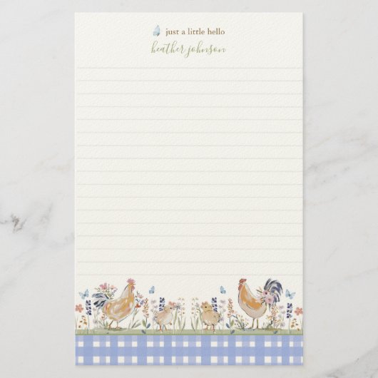 Papeterie Hearthlight Notes Printemps Doux Gingham de Prairi (Devant)