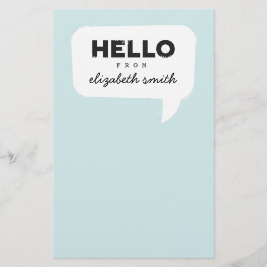 Papeterie Hello Stationery Turquoise (Devant)