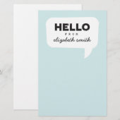 Papeterie Hello Stationery Turquoise (Devant / Derrière)