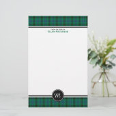 Papeterie Henderson Clan Tartan Monogramme vert et bleu (Debout devant)