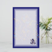 Papeterie Héraut de licorne : Bleu et or (Debout devant)