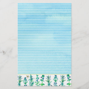 Papeterie Herbes de romarin thym Honeybee Bleu Liné