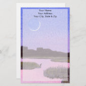 Papeterie Héron lunaire (Devant / Derrière)