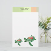 Papeterie Hibiscus fleur tortue de mer, stationnaire (Debout devant)