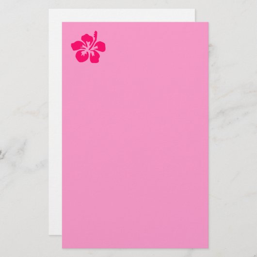 Papeterie Hibiscus rose vif (Devant / Derrière)