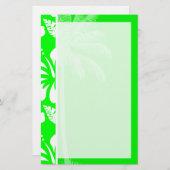 Papeterie Hibiscus tropical vert électrique; Palm (Devant / Derrière)