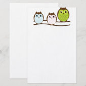 Papeterie Hibou chic chic mignon de destin de mod (Devant / Derrière)