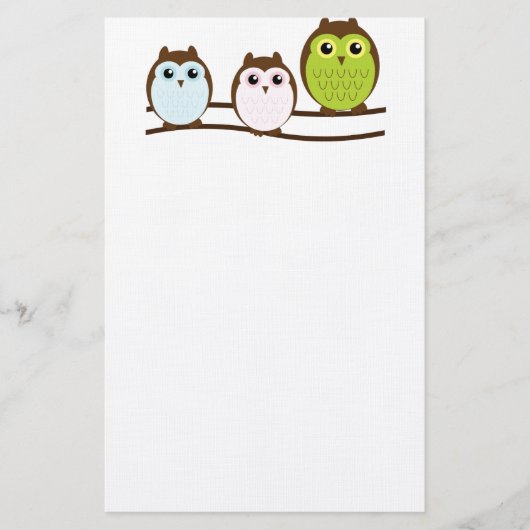 Papeterie Hibou chic chic mignon de destin de mod (Devant)
