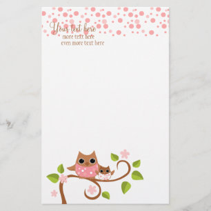 Papeterie Hibou de maman et de bébé