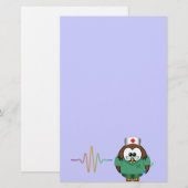 Papeterie hibou d'infirmière (Devant / Derrière)