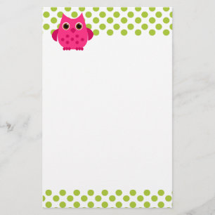 Papeterie Hibou rose lumineux