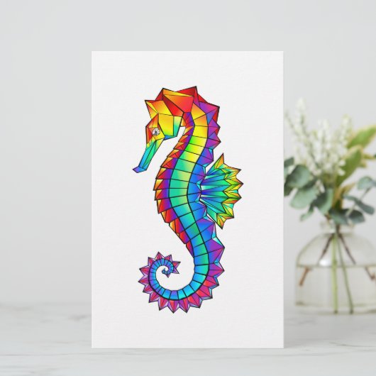 Papeterie Hippocampe polygonal arc-en-ciel (Debout devant)