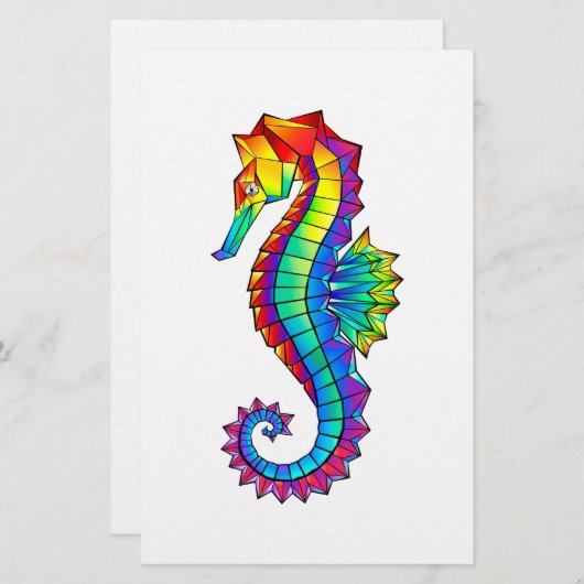 Papeterie Hippocampe polygonal arc-en-ciel (Devant / Derrière)