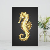 Papeterie Hippocampe Polygonal Or (Debout devant)