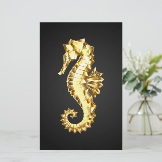 Papeterie Hippocampe Polygonal Or (Debout devant)