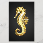 Papeterie Hippocampe Polygonal Or (Devant)