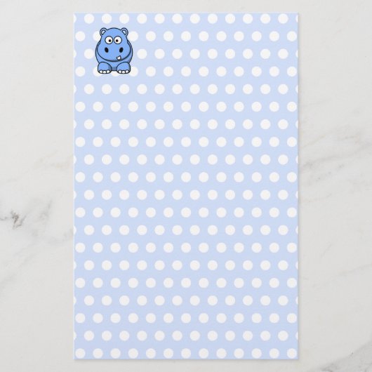 Papeterie Hippopotame Bleu Mignon (Devant)