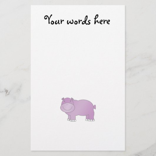 Papeterie Hippopotame pourpre mignon (Devant)