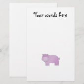 Papeterie Hippopotame pourpre mignon (Devant / Derrière)