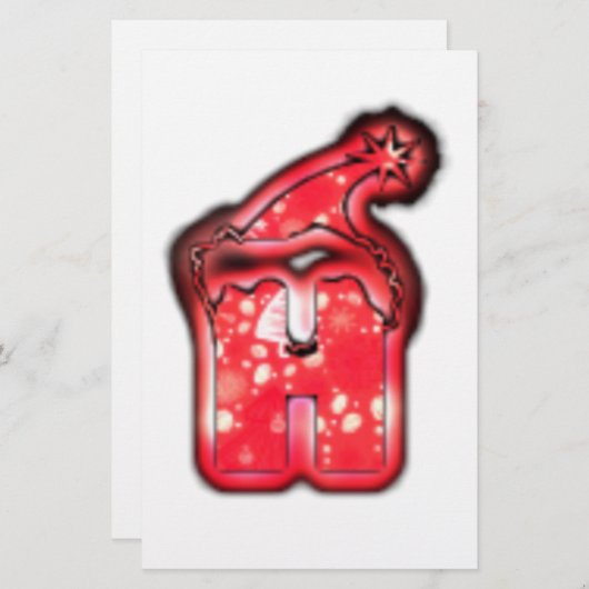 Papeterie Ho Ho Ho ! Père Noël Casquette Joyeux Noël étoile. (Devant / Derrière)