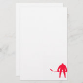 Papeterie Hockey rouge écarlate (Devant / Derrière)