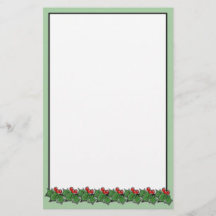 Papeterie Holly Feuilles baies rouges cadeau de vacances