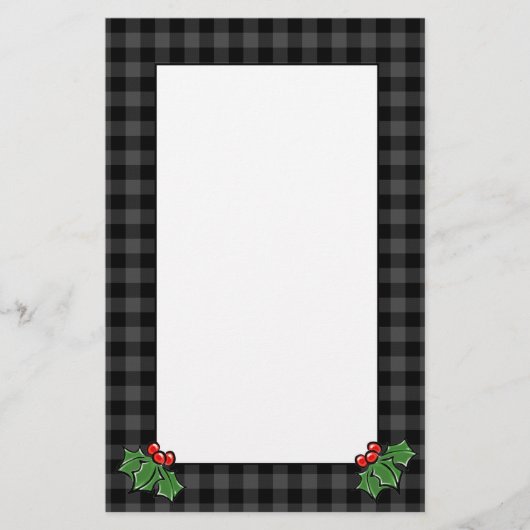 Papeterie Holly feuilles | plaid gris | Soirée de Noël (Devant)