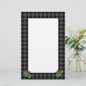 Papeterie Holly feuilles | plaid gris | Soirée de Noël (Debout devant)