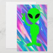 Papeterie Hologramme alien (Devant / Derrière)