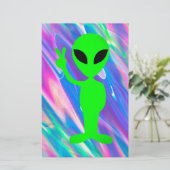 Papeterie Hologramme alien (Debout devant)