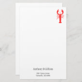 Papeterie homard rouge graphique - personnalisé (Devant / Derrière)