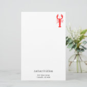 Papeterie homard rouge graphique - personnalisé (Debout devant)
