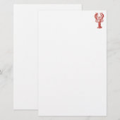 Papeterie Homard rouge stylisé (Devant / Derrière)