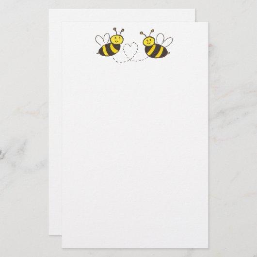 Papeterie Honey Bees with Heart (Devant / Derrière)
