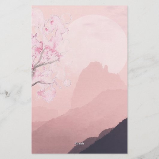 Papeterie Horizon rose pâle doux Papier (Dos)