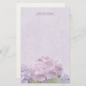 Papeterie Hortensias en pastel (Devant / Derrière)