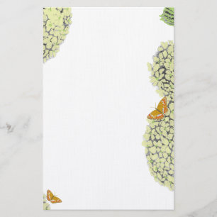 Papeterie Hortensias et papillons
