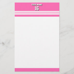 Papeterie Hot Rose White Team Jersey Numéro personnalisé Nom
