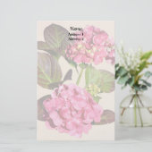 Papeterie Hydrangea Rose Avec Produits Mariages Feuille (Debout devant)