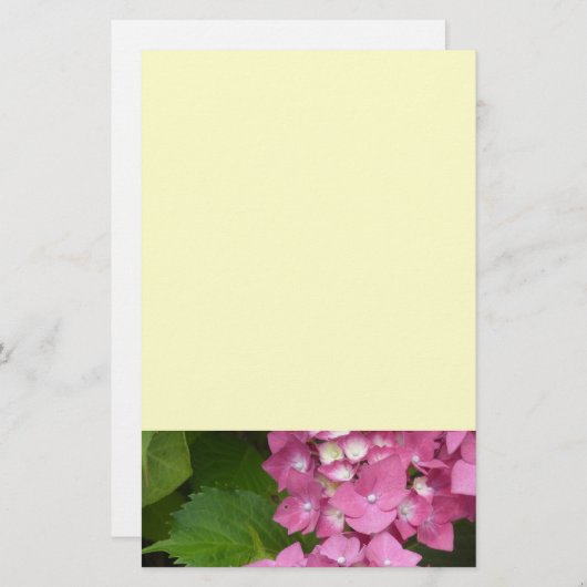 Papeterie Hydrangée rose (Devant / Derrière)