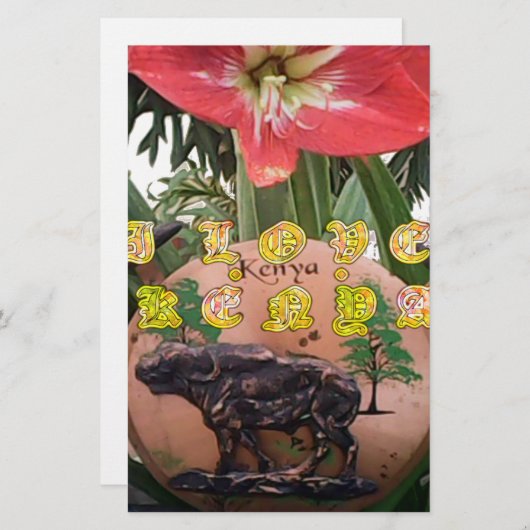 Papeterie I (Coeur) Kenya Buffalo Patch/Print (Devant / Derrière)