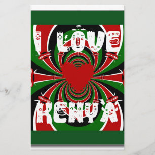 Papeterie I Love Heart Kenya : Dynamic Flag Art