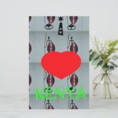 Papeterie I Love Kenya Art Print (Debout devant)